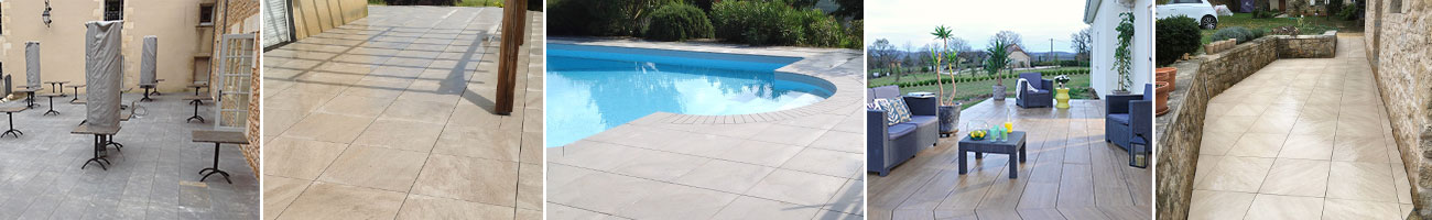 Exemples de réalisation de terrasses en carrelage sur mesure Exemples de réalisation de terrasses en carrelage extérieur sur mesure