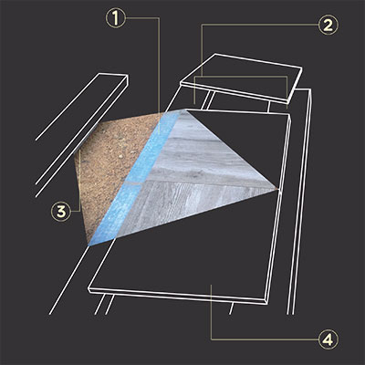 poutre Polypose, terrasse en carrelage sur mesure en kit